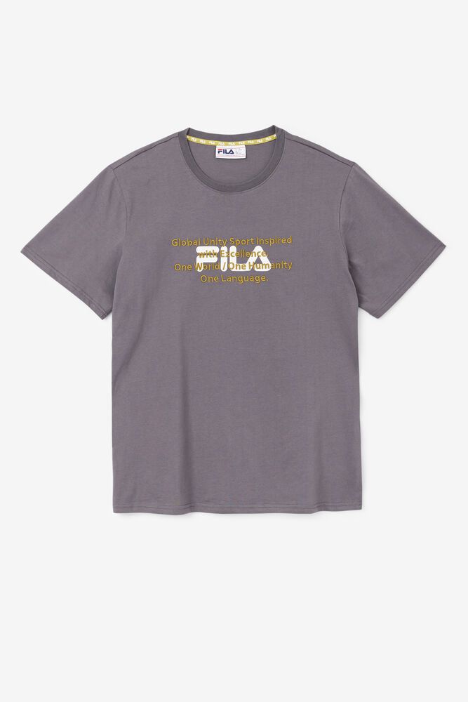 Fila Pepacton Grey T-Shirt Mens - NZ 36972-EZPO